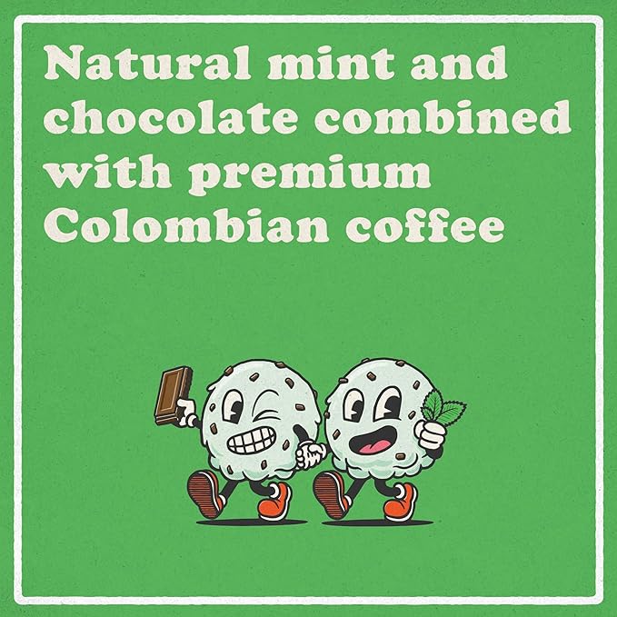 Roasty Buds Coffee Mint Chocolate Chip Pods 18 Count | Single-Serve 11g Per Pod | Recyclable, Gluten-Free, Non-GMO, No Sugar/Dairy/Soy/Egg (18 Count, Minty Choco Chip)