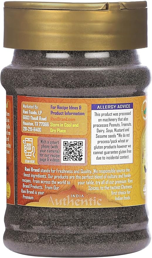 Rani Kalonji (Black Seed, Nigella Sativa, Black Cumin) Ground, Powder 3oz (85g) PET Jar ~ All Natural | Gluten Friendly | NON-GMO | Kosher | Vegan | Indian Origin