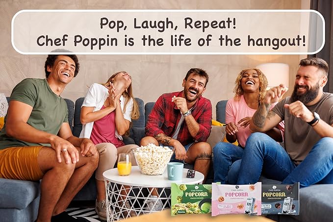 CHEF POPPIN Asian-Style Gourmet Flavored Popcorn, Non-GMO Corn, All Natural, Oatly's Oatmilk & Strawberry 120g, 4.23 oz