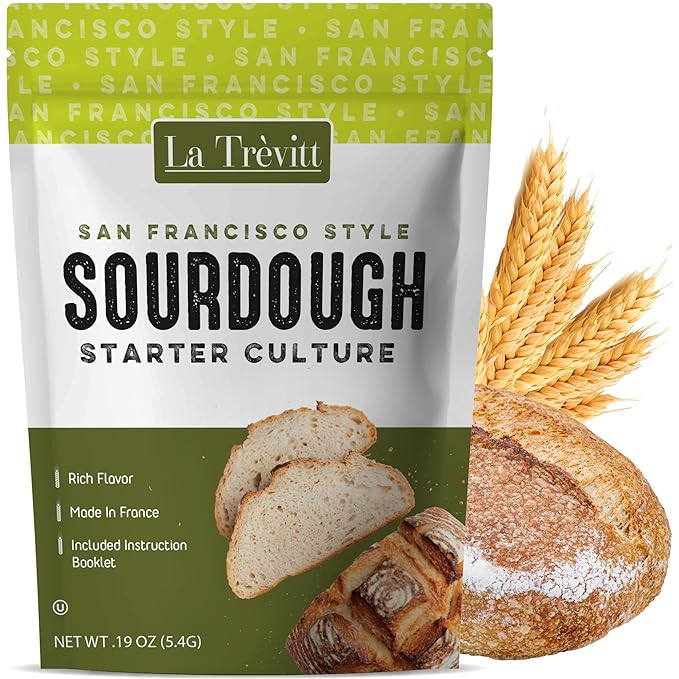 Sourdough Starter Culture San Francisco Style - Homemade Artisan Bread - Fast Activating Sourdough Starter Culture - Dehydrated Live Culture Bread Mix - Easy Instruction Manual- KOSHER - By LA Trevitt