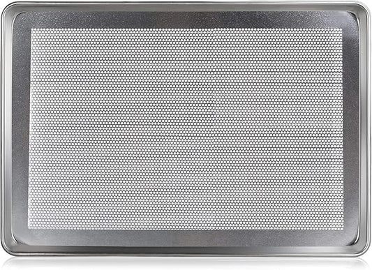 New Star Foodservice Commercial-Grade 18-Gauge Aluminum Sheet Pan/Bun Pan (18 L x26 W x1 H inch (Full Size) Pack of 12)
