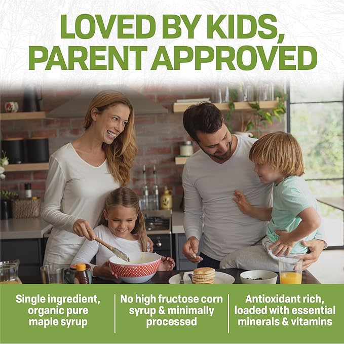Maple Valley Organic Pure Maple Syrup, Amber & Rich, Better Than Pancake Syrup, Use for Coffee or All-Natural Sugar Substitute in Cooking and Baking (16oz Glass Bottle)