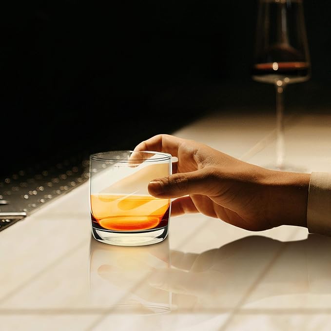 DISCOUNT PROMOS Whiskey Glasses 10 oz Set of 10, Bulk Pack - Heavy Base Old Fashioned Glass, Perfect for Scotch, Bourbon, Whiskey, Cocktail - Clear Bottom Color