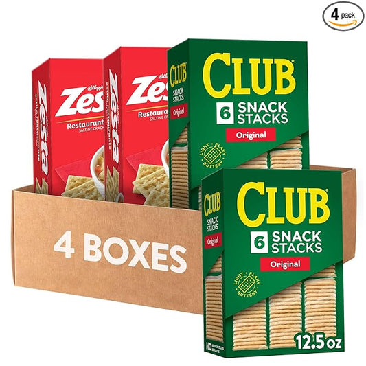 Club and Zesta Crackers, Party Snacks, Variety Pack (4 Boxes)