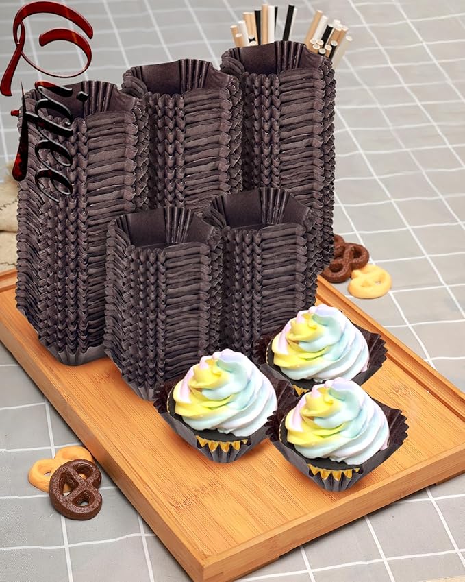 qiqee 500pcs Coffee Square Cupcake Liners Muffin Linner No Smell, Food Grade Baking Cups竊늆tandard Sizeç«?,<div>