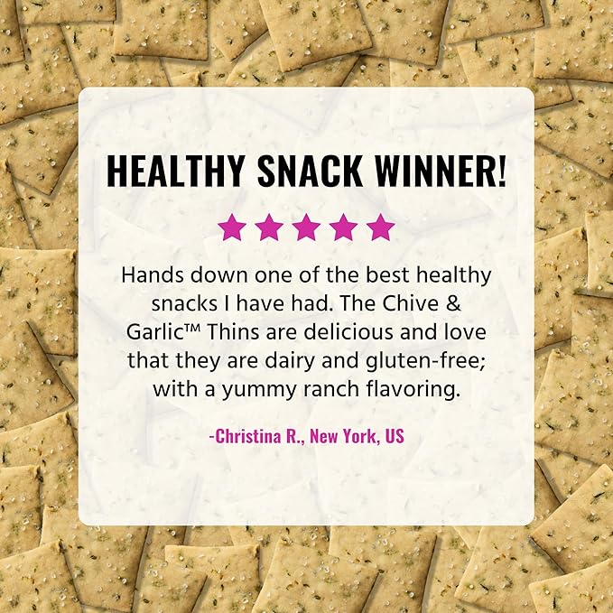 Every Body Eat Snack Thins, Allergen Friendly, Vegan, Gluten Free and Dairy Free (6 Count, Chive & Garlic)