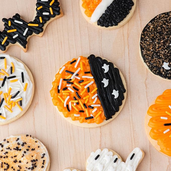 Sweets Indeed Dye-Free Halloween Sprinkles 4-Pack ??11.57 oz Natural Spooky Decorating Set | Sprinkle Mix, Ghost Confetti, Orange Sugar & Black Sugar | Edible Dye-Free Cake & Cupcake Decorations
