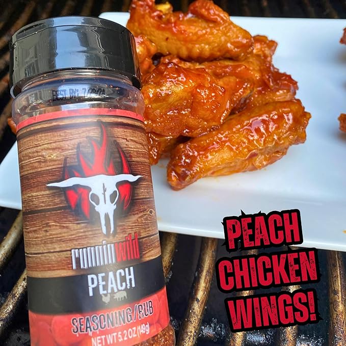 Gourmet BBQ Peach Rub Seasoning – Bursting with Sweet, Smoky & Bold Peach Flavor | Runnin' Wild Foods, 5.2 oz
