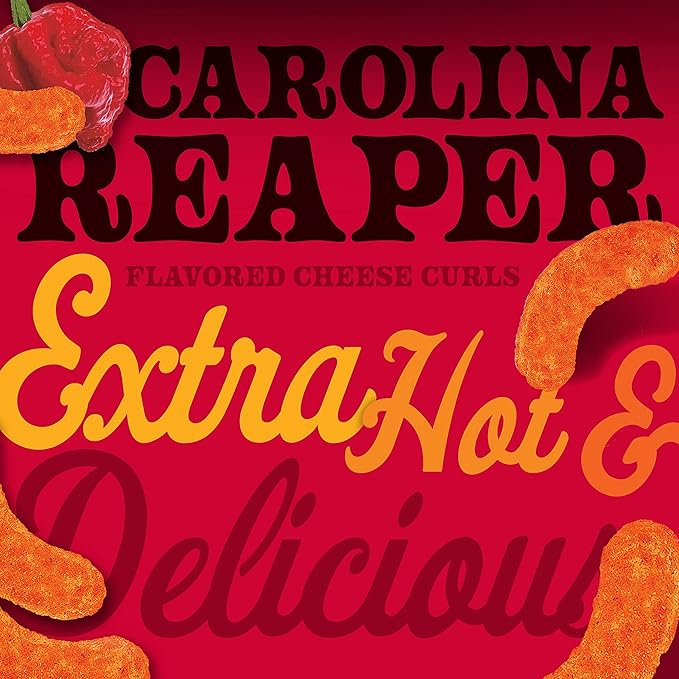 Herr?셲 Cheese Curls, Carolina Reaper Flavor, Gluten Free Snacks, 6oz Bag (12 Count)