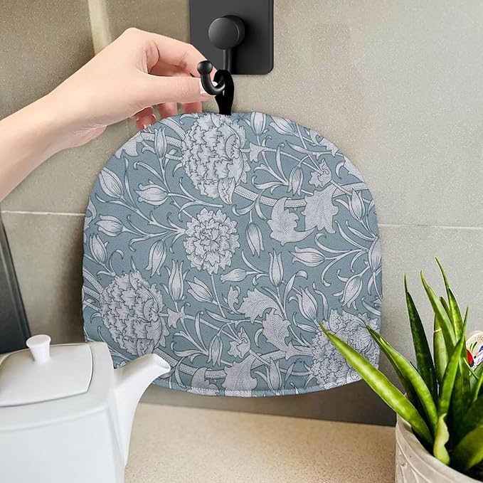 Blue William Morris Pattern Tea Cozy Kitchen Kettle Dust Cover Washable Teapot Dust Tea Kettle Cover for Tea Pot Christmas Decorative Kitchen竊뉰lue竊?"<div>