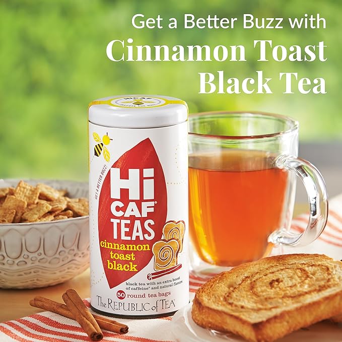 The Republic of Tea ??HiCAF Cinnamon Toast Black Tea, 50 Tea Bags, High in Caffeine