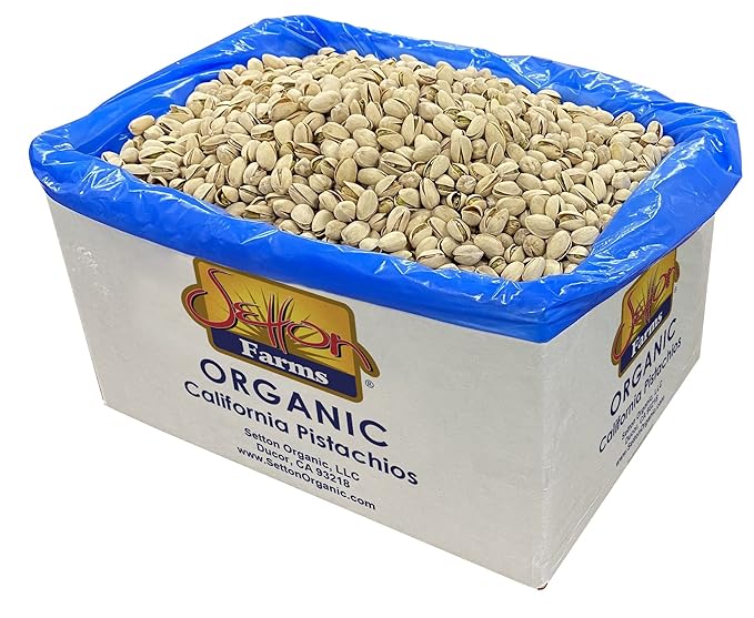 Organic Pistachios, Roasted Unsalted, 25 Lbs. Bulk Case, Kosher