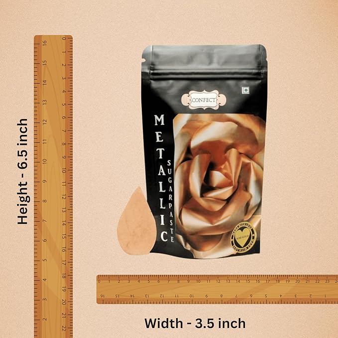 Confect Rose Gold Metallic | Fondant for Cake Decorating, Elegant Rose Gold Icing for Christmas Cakes, Cupcakes & Special Occasions | Vegan, Gluten-Free, Nut-Free, Palm Oil-Free ??8.8 Oz