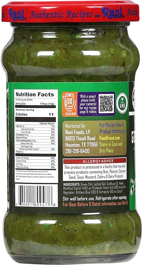 Asian Kitchen Green Chilli Cooking Paste 10.58oz (300g) Glass Jar ~ Vegan | Gluten Free | NON-GMO | No Colors | Indian Origin