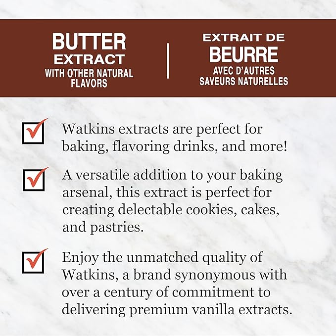 Watkins Butter Extract with Other Natural Flavors, 2 oz. Bottles, Pack of 6 (Packaging May Vary)