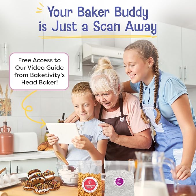 Baketivity x Duff Goldman S?셫ores Sandwich Cookies Kit Kids Baking Set Cooking Kits for Kids with Premeasured Ingredients, Decorating Supplies, STEM Activities - Baking Sets for Girls, Boys Ages 6-12