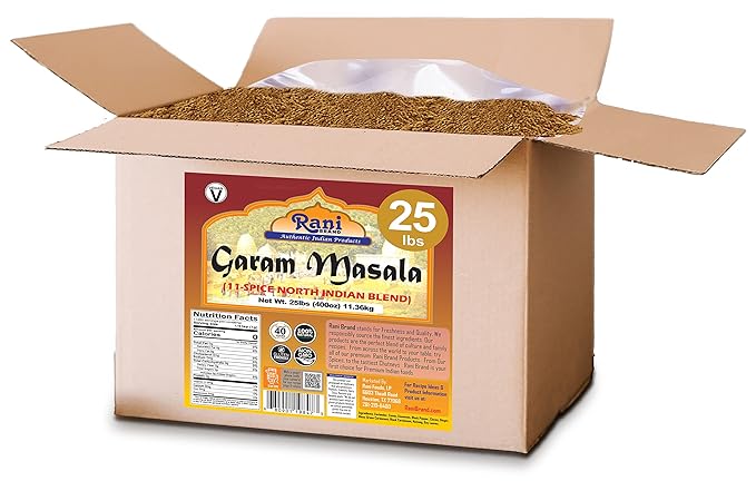 Rani Garam Masala Indian 11-Spice Blend 400oz (25lbs) 11.36kg Bulk Box ~ All Natural, Salt-Free | Vegan | No Colors | Gluten Friendly | NON-GMO | Indian Origin