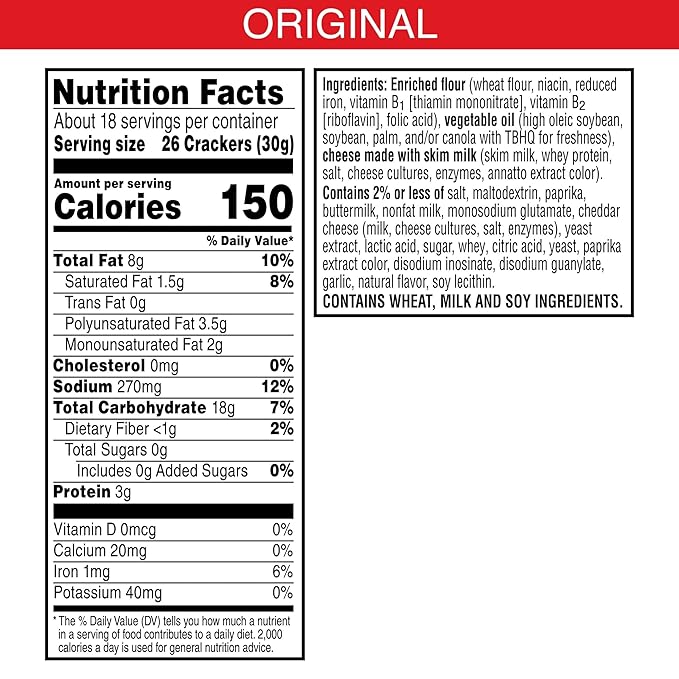Cheez-It Cheese Crackers, Baked Snack Crackers, Lunch Snacks, Grab n' Go, Extra Cheesy, 6.75lb Case (36 Pouches)