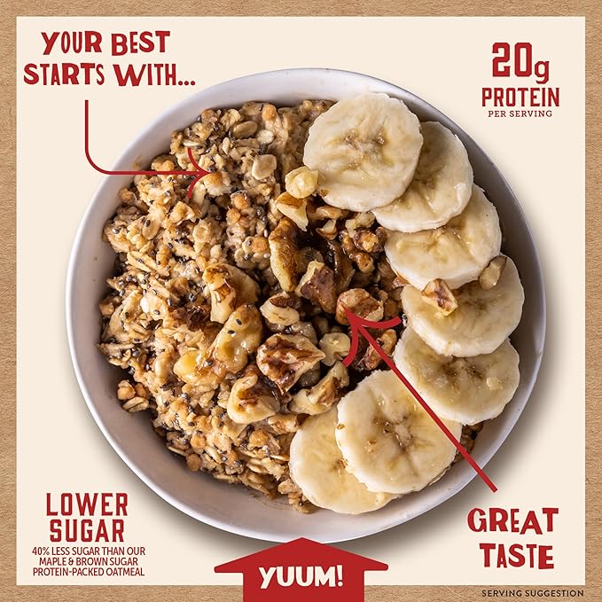 Kodiak Cakes Peak Instant Oatmeal Packets, Banana Nut, High Protein,100% Whole Grains, 6 box with 4 packets each (Total of 24 packets)