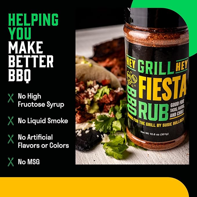 Hey Grill Hey | Fiesta Rub | Taco Seasoning | Chili & Fajita Seasoning | Fiesta Spices |10.6 oz