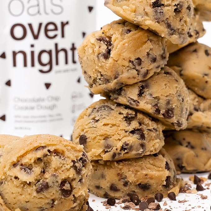 Oats Overnight - Chocolate Chip Cookie Dough - Vegan, 20g Protein, High Fiber Breakfast Shake - Gluten Free, Non GMO Oatmeal (2.6 oz per meal) (16 Pack)