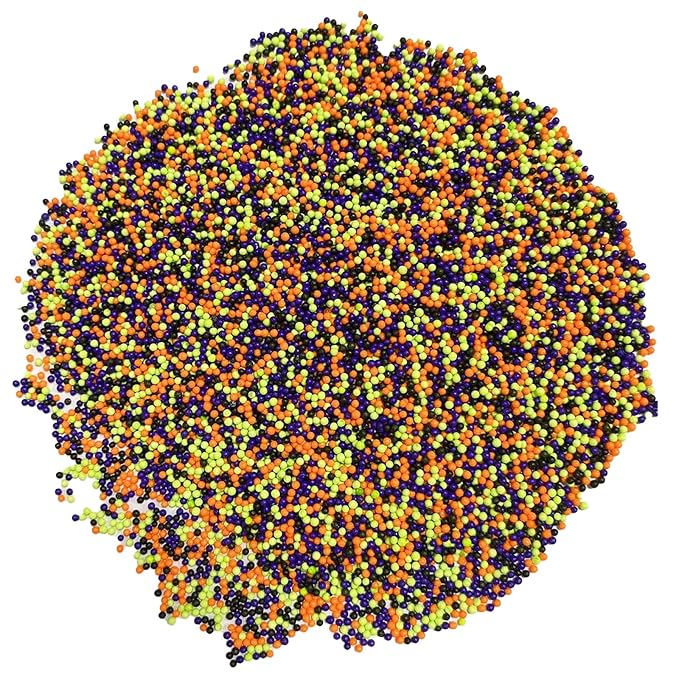 Sentovac Halloween Nonpareils Sprinkles Edible 2mm Mini Peals Sprinkle for Cake Decorating Sugar Candy Cookie Cupcake Topper Baking Decorations Thankgiving Halloween Supplies
