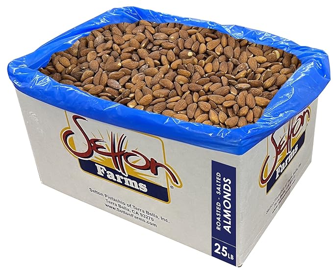 Almonds Roasted Salted, 25 Lbs. Bulk Case, Kosher