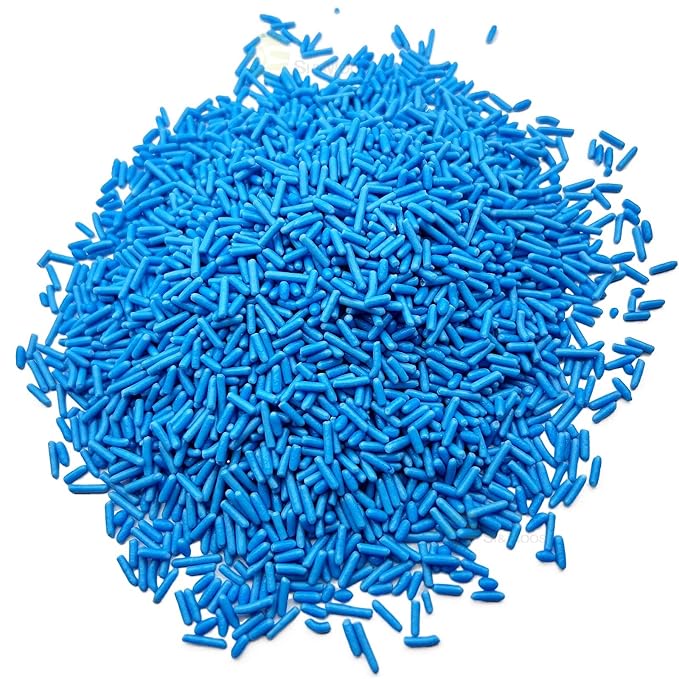 SE Si&Moos Blue Sprinkles Edible Blue Jimmies Soft Jimmy Sprinkles Halloween Cake Decorations Christmas Cookie Decorations for Topping Ice Cream, Cookies, Cakes, Cupcakes, Dessert Decorating 2.75 OZ