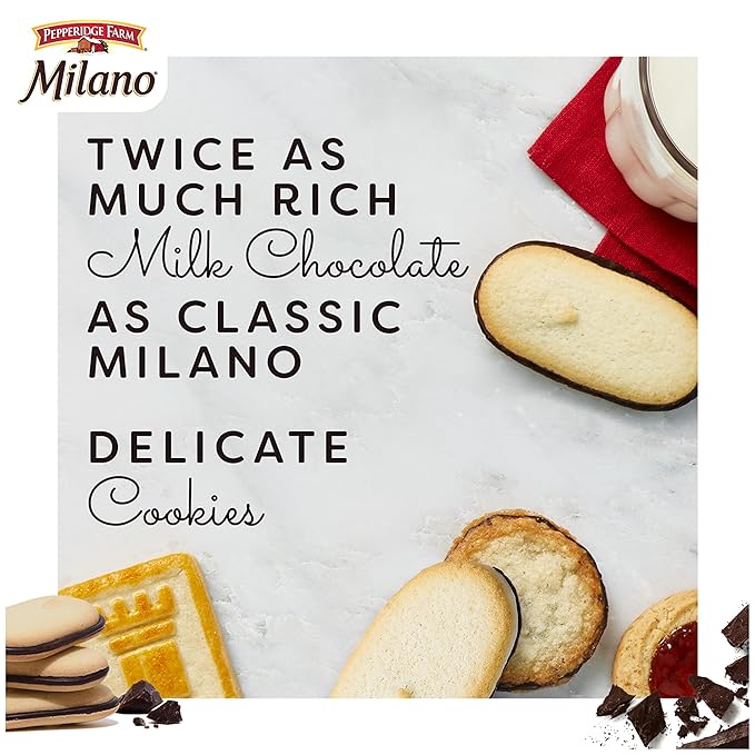 Pepperidge Farm Milano Double Milk Chocolate Cookies, 7.5 OZ Bag (15 Cookies)