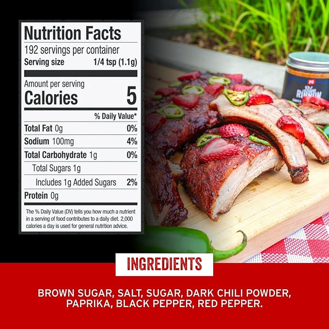 PS Seasoning Blue Ribbon Rib Rub - Sweet and Smoky Competition Style BBQ Seasoning for Smoking and Grilling - Kansas City Spice Blend and Dry BBQ Rub for Prime Rib, Steaks, Pork, Chicken, Beef Brisket
