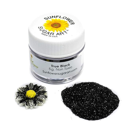 Sunflower Sugar Art True Black Hologram Glitter Cake Dust ??Non-Toxic, Shiny Glitter Dust for Wedding Cakes, Backing, Ice Cream, and Decoration??5g Luxury Cake Accessories for Cake Decoration