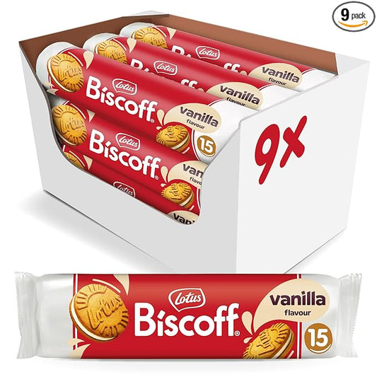 Lotus Vanilla Flavor Biscoff Sandwich Cookies, 5.29 Ounces (Pack Of 9)