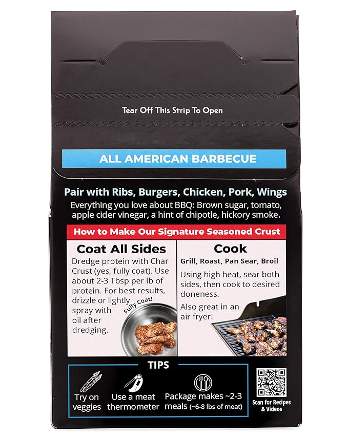 Char Crust Dry-Rub Seasonings All American Barbecue | All-in-one seasonings | Perfect for Ribs, Chicken, Pork, Burgers, Wings | Signature Crust that Seals in the Juices, 4 Ounce (Pack of 3)