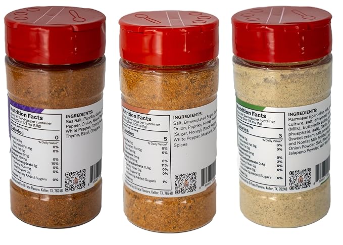 O-Face BBQ 3-Pack, 1 Bayou Boom Boom, 1 Pork Rub Seasoning, 1 Spicy Garlic Parmesan - Bold Southern Flavor, Savory Pork Rub, Rich Spicy Garlic Parmesan