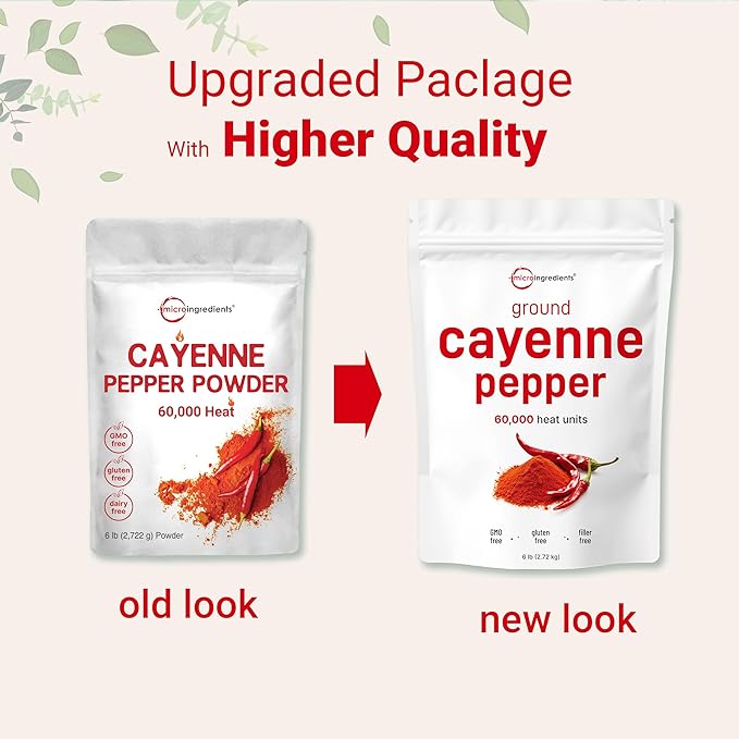 Ground Cayenne Pepper Powder, 6 lb (60,000 SHU) | Premium Source | Spicy Heat with Natural Bite | Great for Seasoning & Garden Wildlife Control | Additive Free, Non-GMO, Bulk Supply