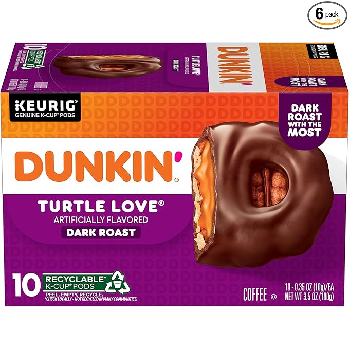 Dunkin' Turtle Love Flavored Coffee, 60 Keurig K-Cup Pods