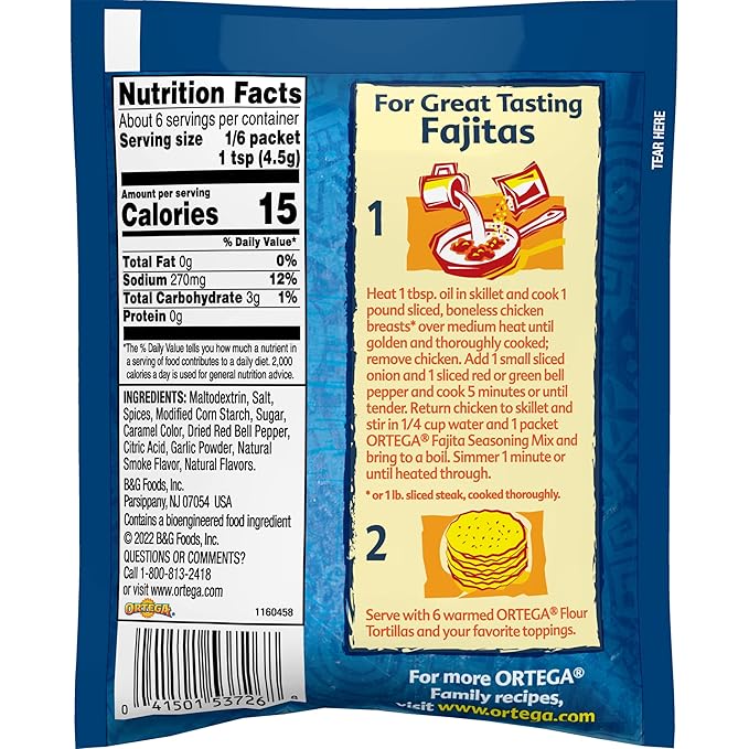 Ortega Seasoning Mix, Fajita, 1 Ounce