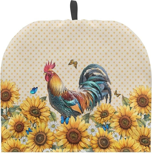 Sunflowers Chook Tea Cozy for Teapot Dome Teapot Cover Customized Teapot Covers Cozy for Teapot with Handle Dust Cover Kitchen Kettle Dust Cover Can Hung and Folded 竊늀range竊?"<div>