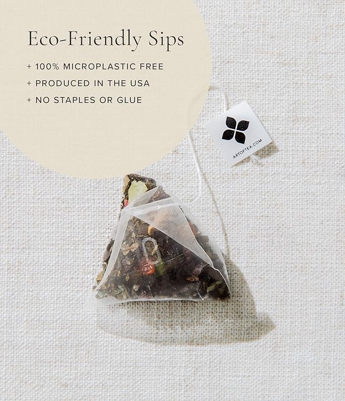 Art of Tea | Dark Chocolate Peppermint Dessert Tea | 50 Eco Friendly Pyramid Tea Bag Sachets