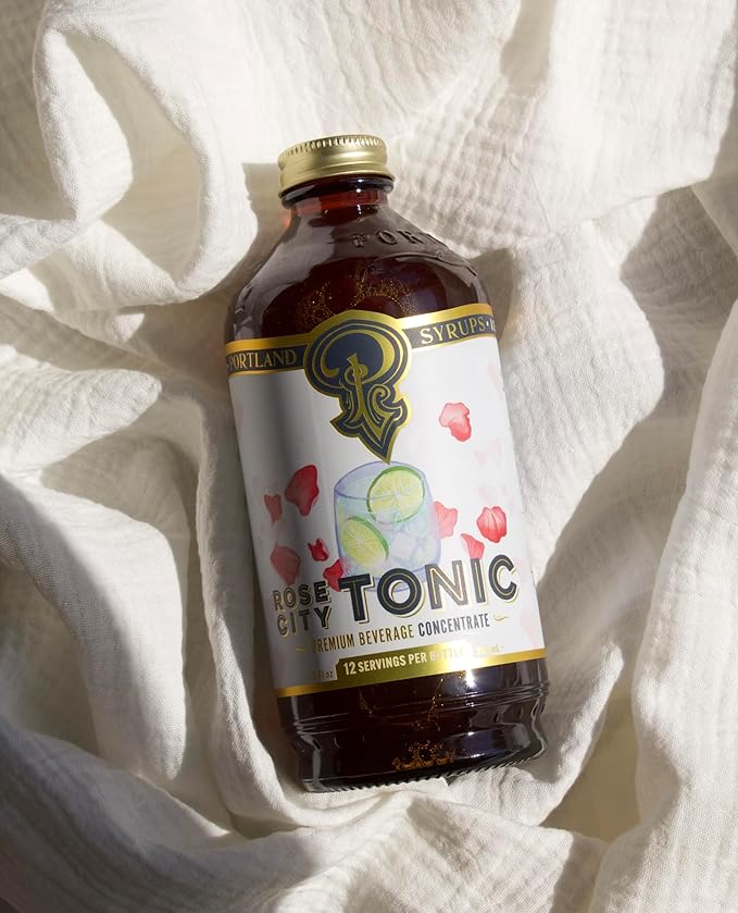 Portland Syrups Rose City Tonic Concentrate - Craft Delicious Cocktails, Mocktails, Sodas, and More - 12 oz with 24 Servings (Pack of 2)