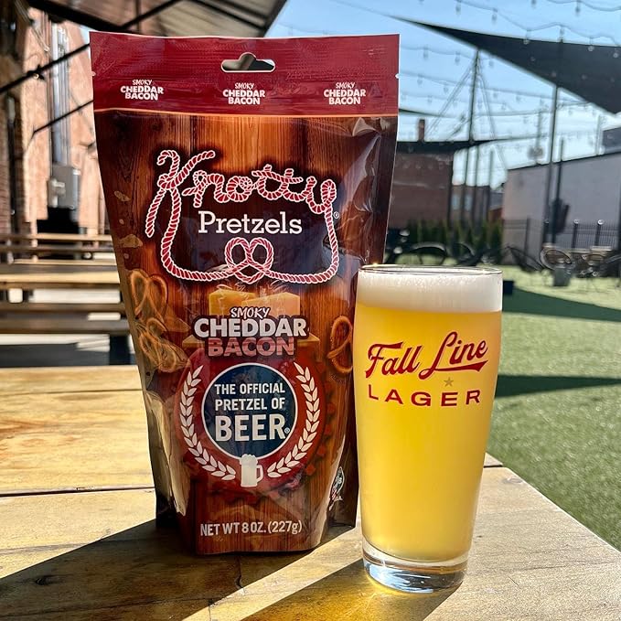 Knotty Pretzels - "The Official Pretzel of Beer" 7.5 Ounce Individual Seasoned Pretzel in Resealable Snack Bags - Smokey Cheddar Bacon (3 Pack)