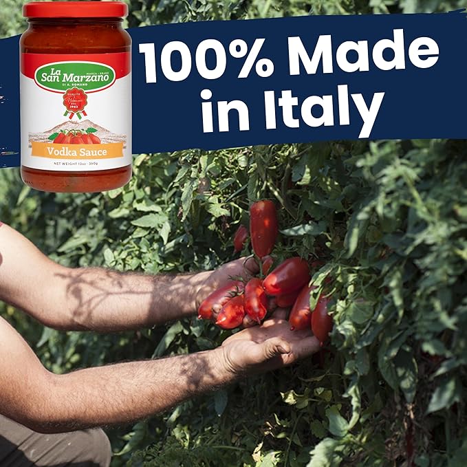 La San Marzano Vodka Sauce, 13 oz, Pasta Sauce Made in Italy, All Purpose Tomato Premium Quality, All Natural, Non GMO, Gluten Free