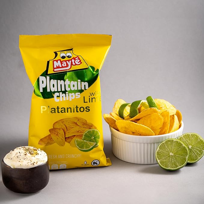 Mayté Plantain Chips – Lemon, 30 Individual Packs (3oz Each) – Non-GMO, Gluten-Free, Kosher, Healthy Snacks – No Preservatives or Artificial Colors