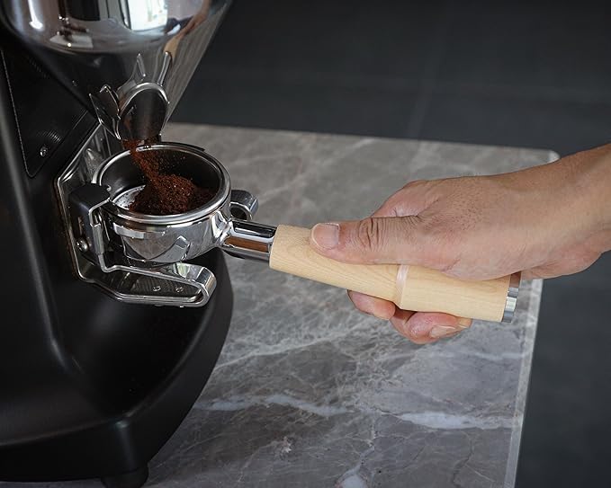 58mm Bottomless Portafilter for E61 Group Head | Professional Barista-Grade Naked Portafilter | Compatible with Rocket, Lelit, Ascaso, Profitec, ECM, Flair 58 (Maple)