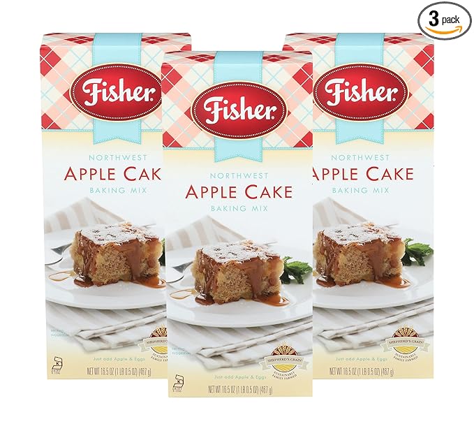 Fisher Northwest Apple Cake Mix, 16.5 OZ (Pack of 3)
