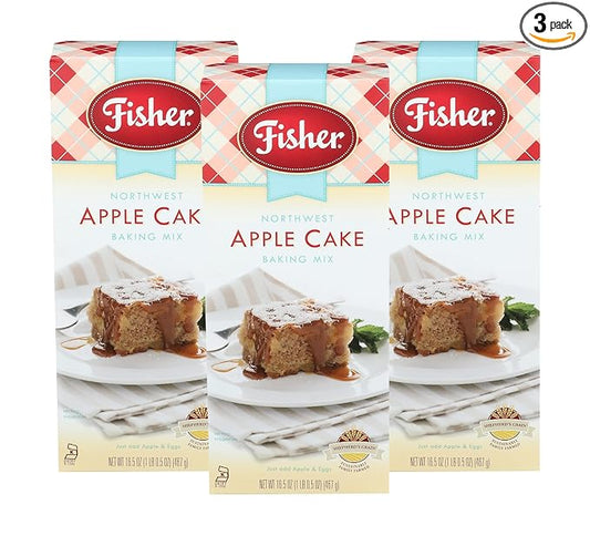Fisher Northwest Apple Cake Mix, 16.5 OZ (Pack of 3)