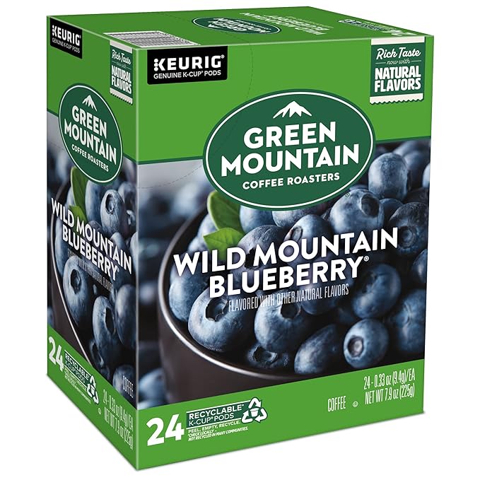 Green Mountain Coffee Roasters Wild Mountain Blueberry Keurig Single-Serve K-Cup pods, Light Roast Coffee, 96 Count