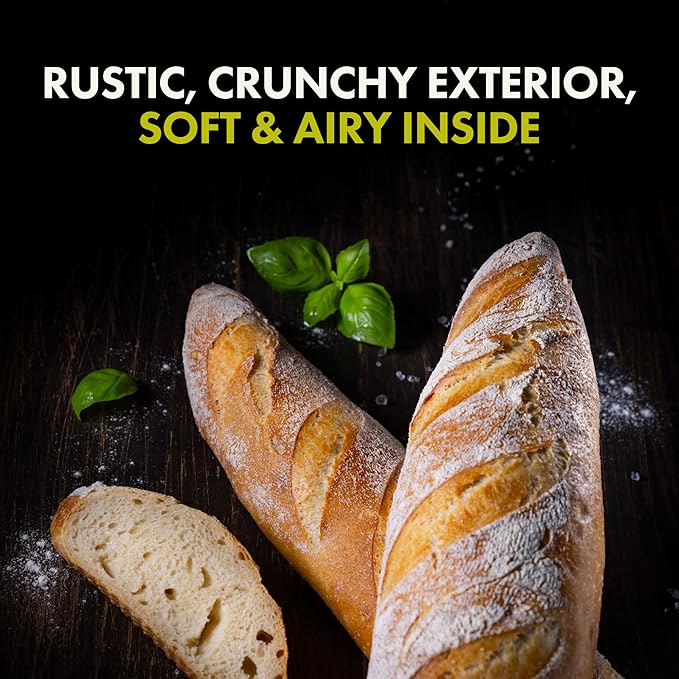 Let???Bake Bread Organic Baguette Baking Mix - Crusty Artisan French Bread at Home - USDA Organic, Non-GMO, No Additives, Easy Home Baking, Parisian Bakery-Style Loaf - 17.64 oz (1 Pack)