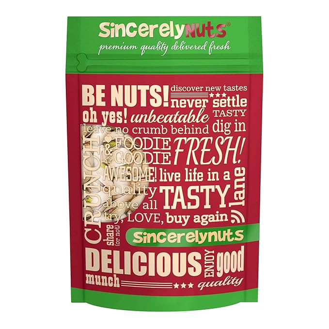 Sincerely Nuts Large Pistachios Roasted Unsalted in Shell 1 LB Bag Healthy Snack Food Great for Cooking Source of Fiber, Protein, Vitamins Minerals Gourmet Kosher Gluten Free