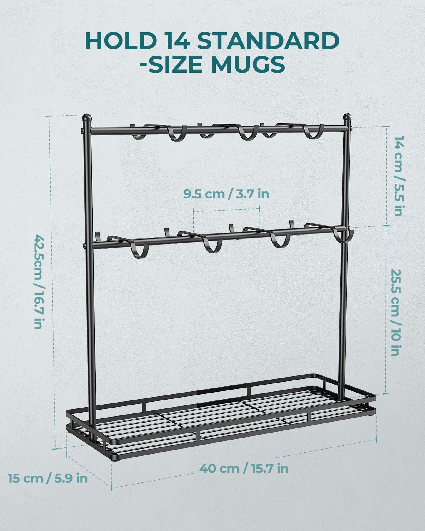 OROPY Coffee Mug Holder for Countertop, Mug Tree Rack with Heavy Duty Base